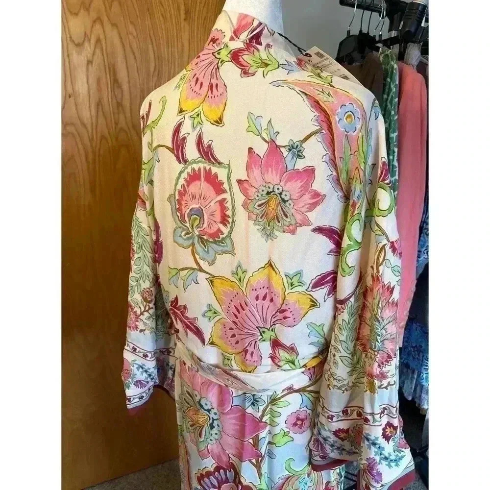 Zara Floral Print Kimono Belted - Picture 7 of 8